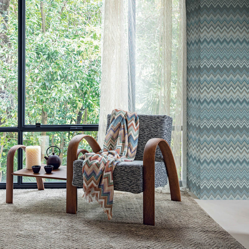 media image for Happy Zig Zag Blue Wallpaper from the Missoni 4 Collection by York Wallcoverings 271