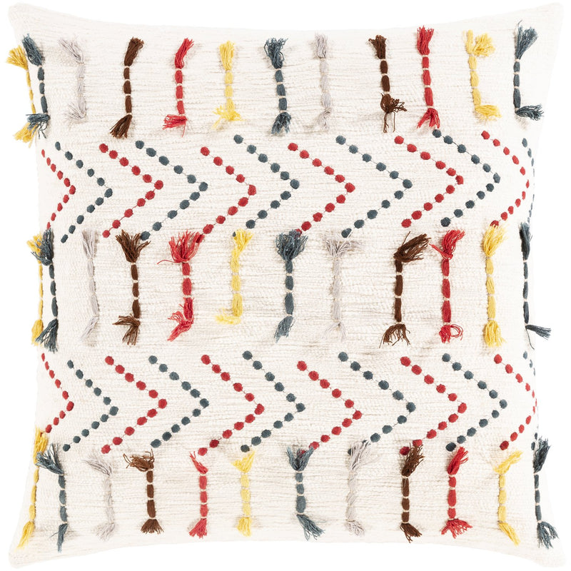 media image for Minka MIK-001 Hand Woven Pillow in Ivory & Dark Coral by Surya 254