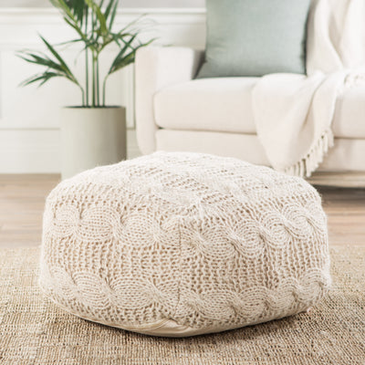 product image for Sh-oslo Cream Textured Square Pouf 95