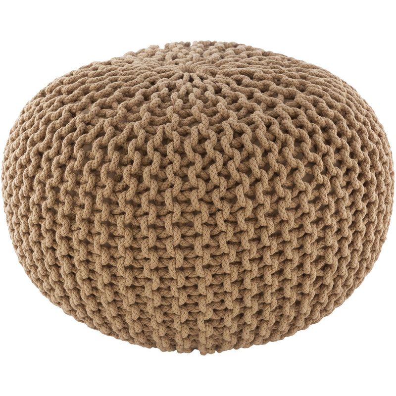 media image for Malmo MLPF-008 Knitted Pouf in Camel by Surya 272
