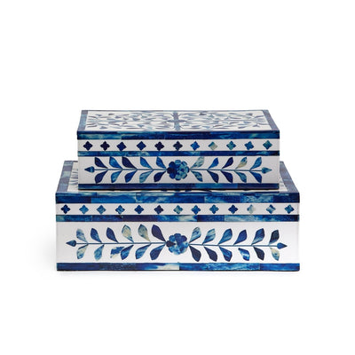 product image of Jaipur Palace Blue White Tear Hinged Cover Box Set Of 2 By Tozai Mlt123 S2 1 594