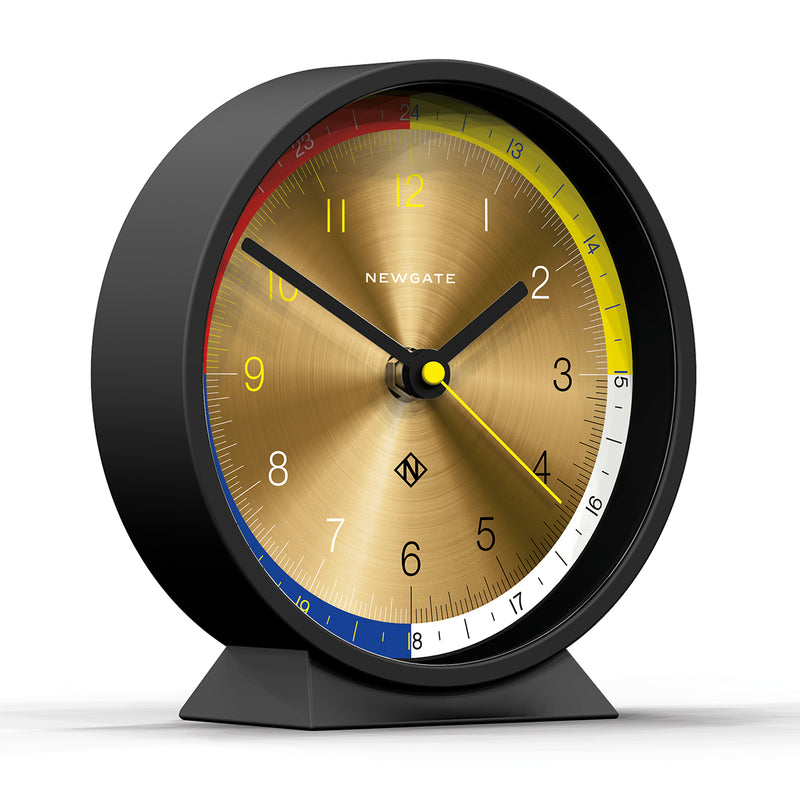 media image for m mantel in cave black and spun brass dial design by newgate 2 297