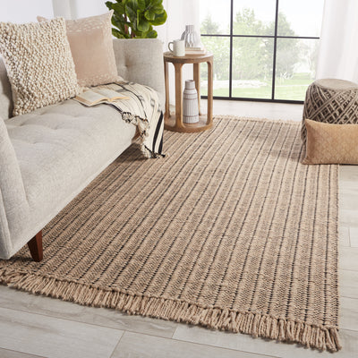 product image for Poise Handmade Solid Rug in Beige & Black 67