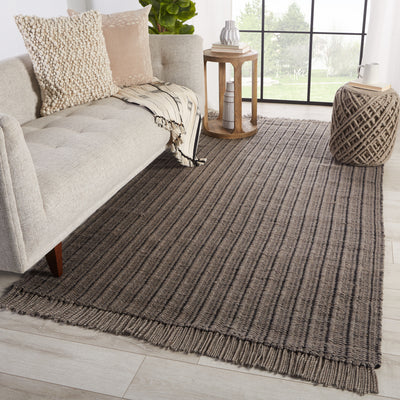 product image for Poise Handmade Solid Rug in Gray & Black 72