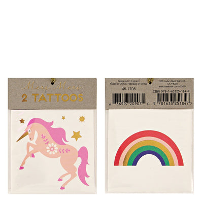 product image of unicorn rainbow small tattoos by meri meri mm 133309 1 562