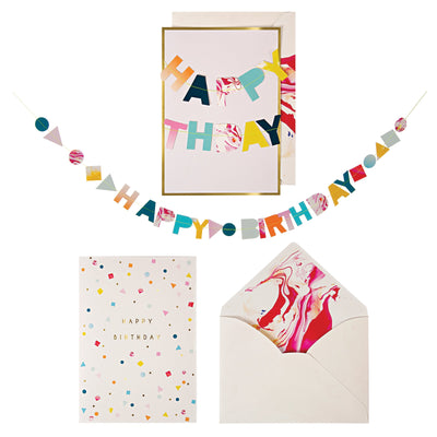 product image for marble birthday garland card by meri meri mm 135298 2 34