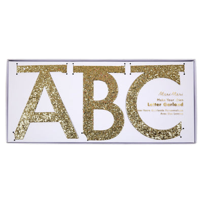 product image for gold glitter letter garland kit by meri meri mm 160696 4 52