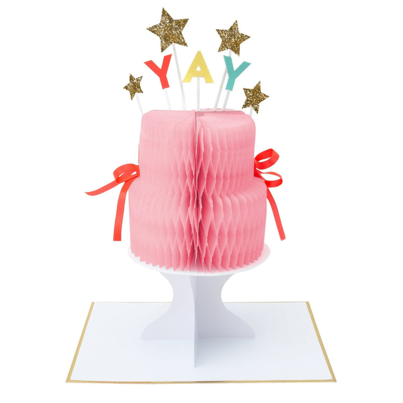 media image for yay cake stand up birthday card by meri meri mm 193119 1 212