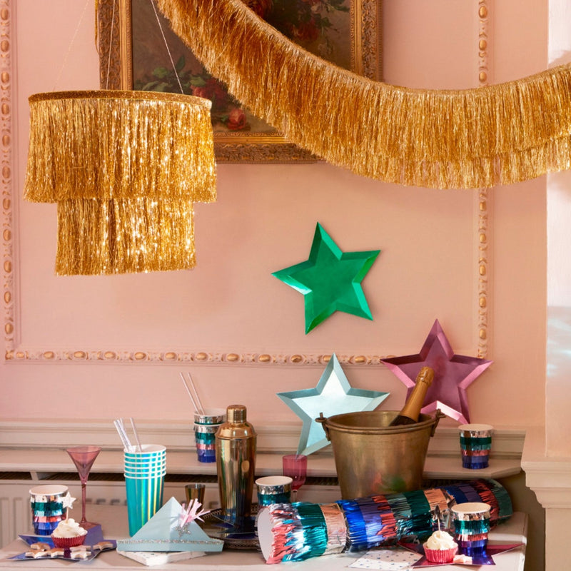 Shop Gold Tinsel Chandelier Burke Decor