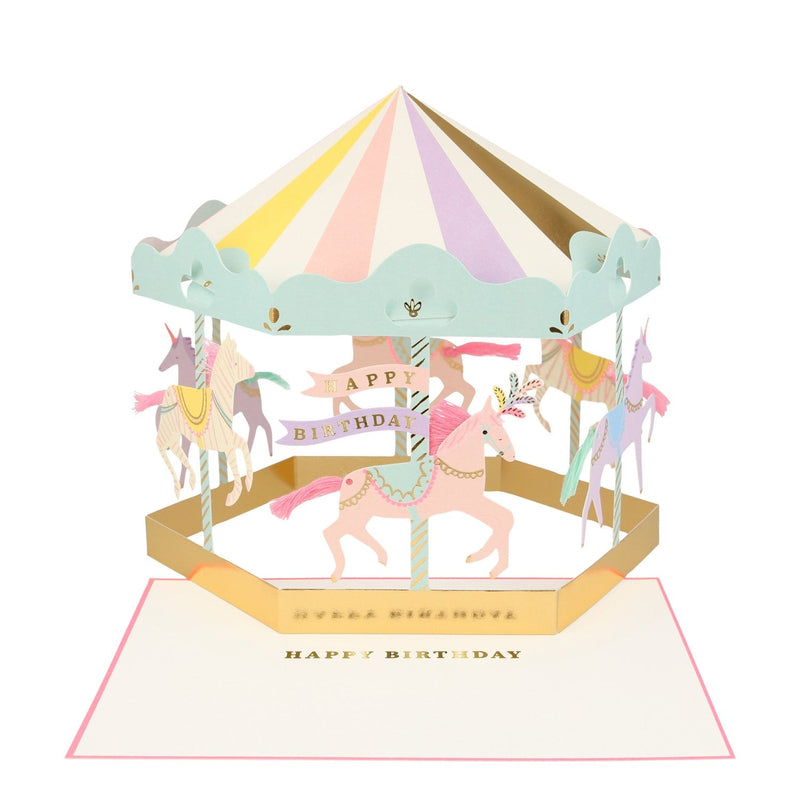 media image for carousel stand up birthday card by meri meri mm 201980 1 25