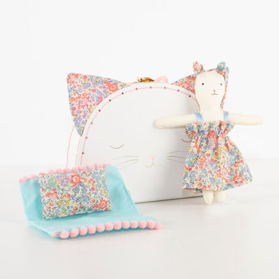 product image for floral kitty mini suitcase doll by meri meri mm 204976 2 64