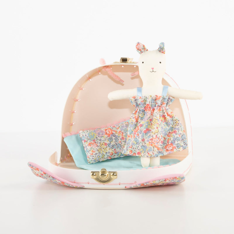 media image for floral kitty mini suitcase doll by meri meri mm 204976 1 245