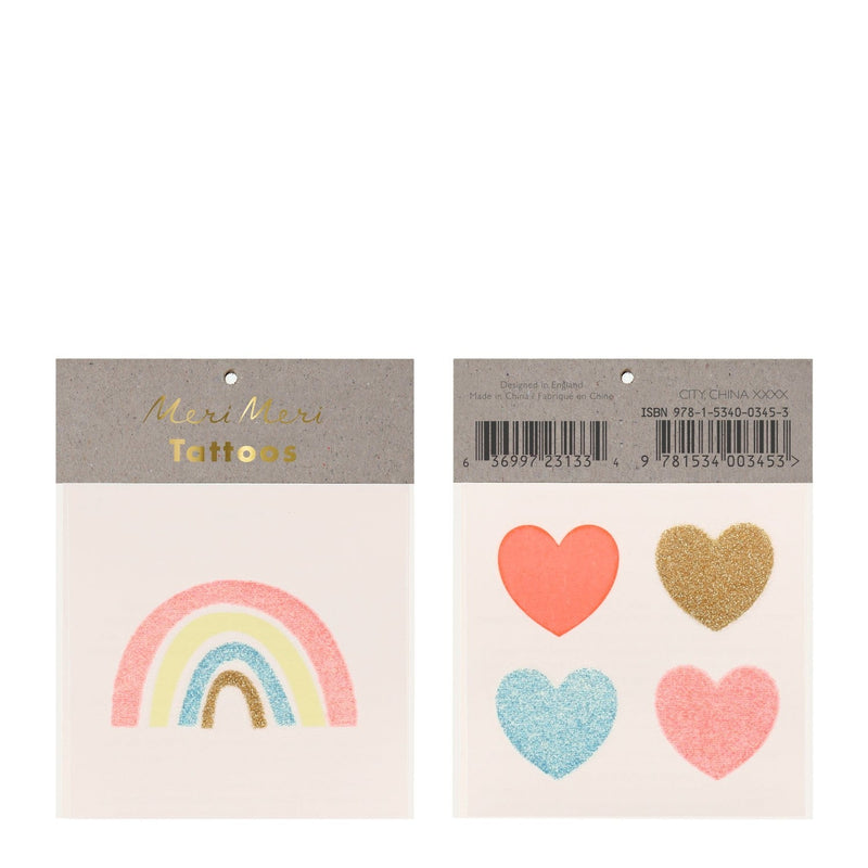 media image for rainbow hearts small tattoos by meri meri mm 206110 1 287