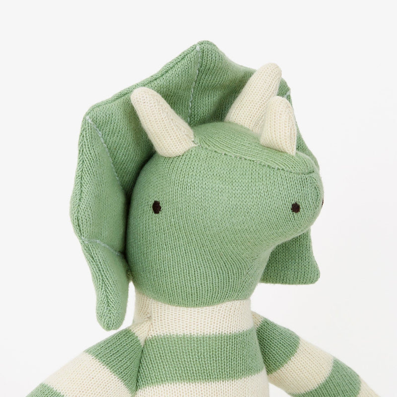 media image for small triceratops knitted toy by meri meri mm 211213 3 29