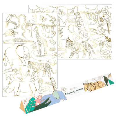 product image of jungle coloring posters by meri meri mm 211231 1 542