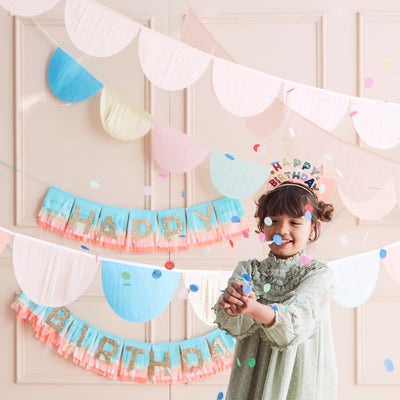 product image for rainbow tissue paper scallop garlands by meri meri mm 211366 6 42