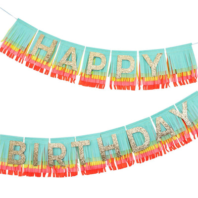 product image for rainbow happy birthday fringe garland by meri meri mm 215893 1 33