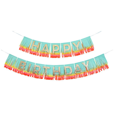 product image for rainbow happy birthday fringe garland by meri meri mm 215893 5 89