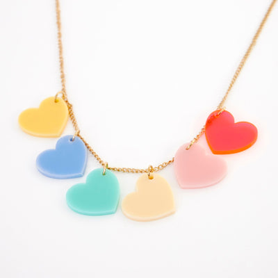 product image for rainbow hearts necklace by meri meri mm 218404 1 16