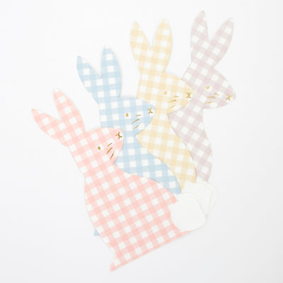 product image of gingham bunny napkins by meri meri mm 218584 1 525