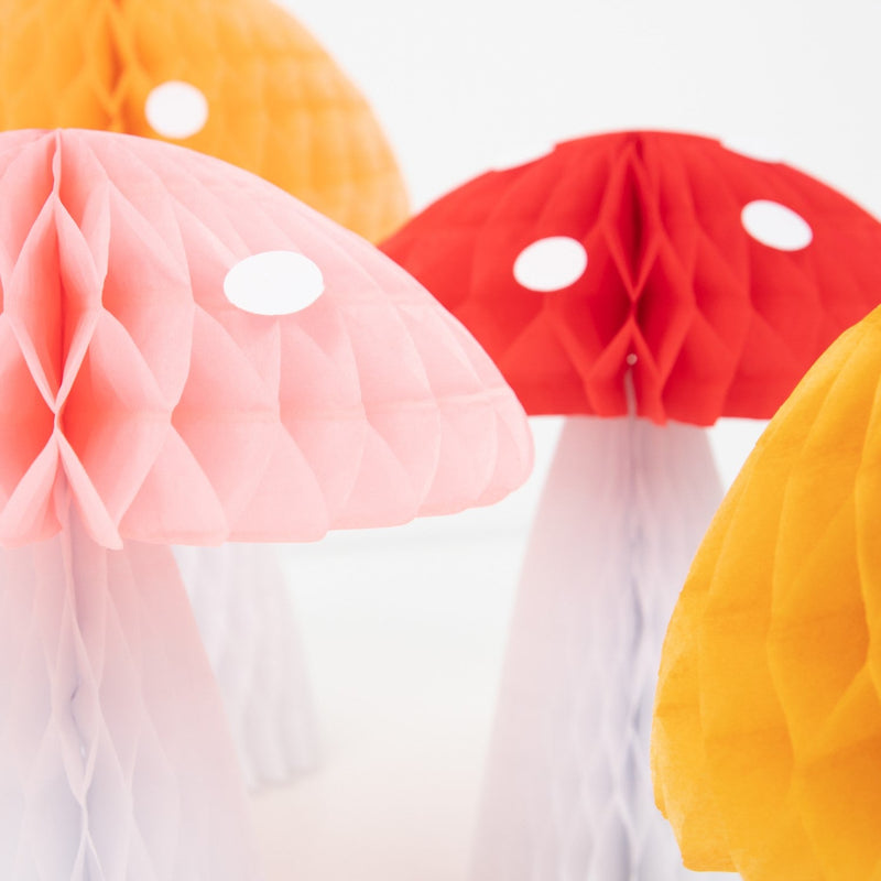 media image for honeycomb mushroom decorations by meri meri mm 223749 2 234