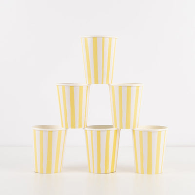 product image for yellow stripe partyware by meri meri mm 224505 5 91