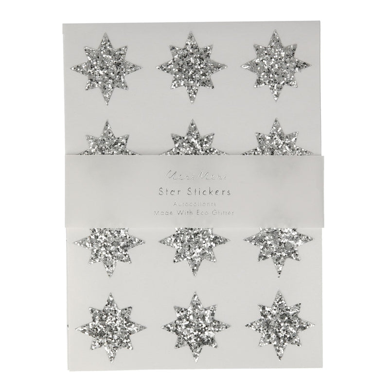 media image for silver eco glitter star stickers by meri meri mm 225054 1 272