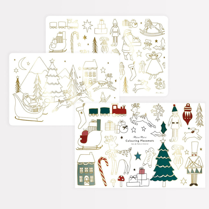 media image for christmas coloring placemats by meri meri mm 225612 1 221