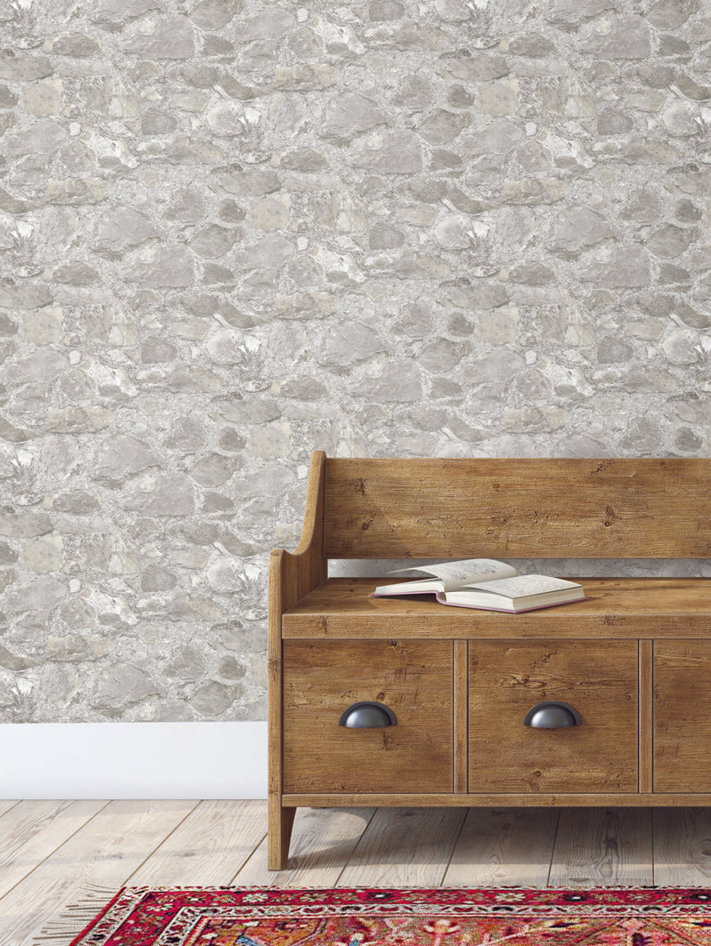 media image for Field Stone Wallpaper in Taupe from the Mediterranean Collection by York Wallcoverings 276