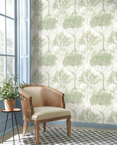 product image for Orchard Wallpaper in White/Green from the Mediterranean Collection by York Wallcoverings 40