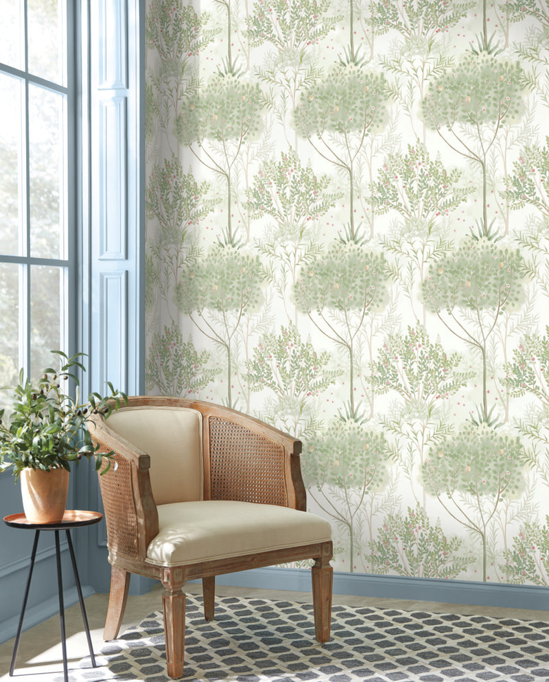 media image for Orchard Wallpaper in White/Green from the Mediterranean Collection by York Wallcoverings 265