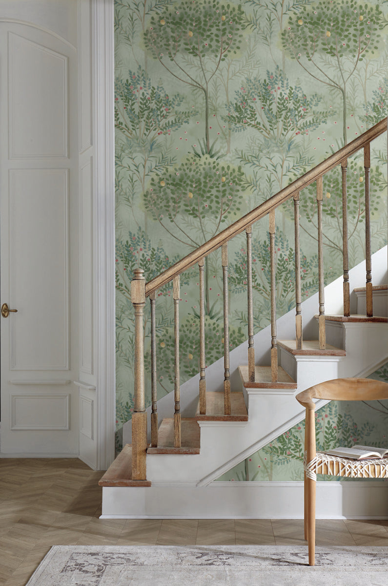 media image for Orchard Wallpaper in Green from the Mediterranean Collection by York Wallcoverings 238