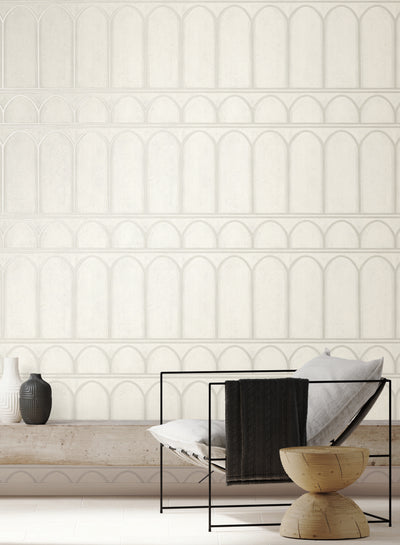 product image for Arches Wallpaper in White/Pearl from the Mediterranean Collection by York Wallcoverings 95