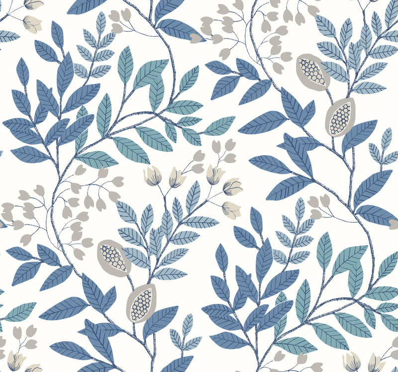 media image for sample eden retreat wallpaper in white blue from the mediterranean collection by york wallcoverings 1 265