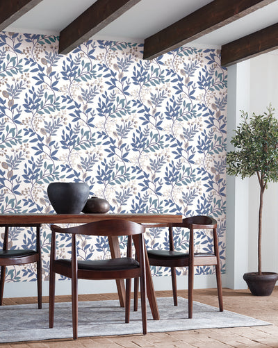 product image for Eden Retreat Wallpaper in White/Blue from the Mediterranean Collection by York Wallcoverings 46
