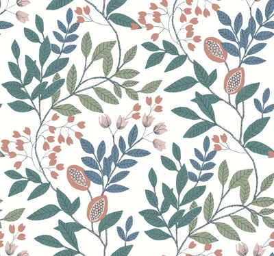 product image for Eden Retreat Wallpaper in White/Pink/Teal from the Mediterranean Collection by York Wallcoverings 73