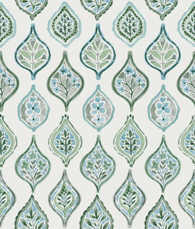 media image for sample marketplace motif wallpaper in pale grey green from the mediterranean collection by york wallcoverings 1 229