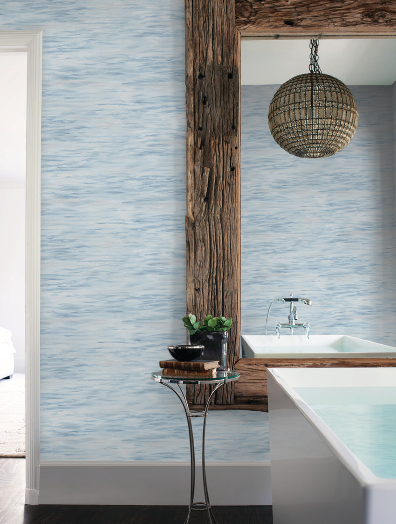 media image for Ripples Wallpaper in Blue from the Mediterranean Collection by York Wallcoverings 253