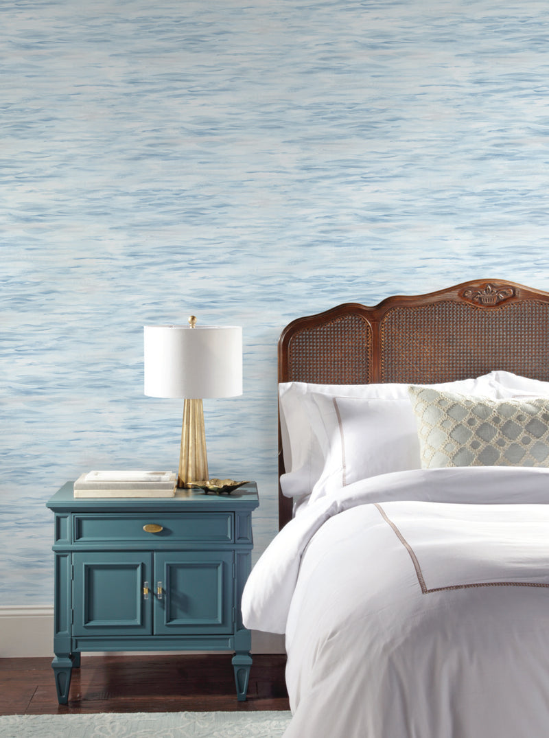 media image for Ripples Wallpaper in Blue from the Mediterranean Collection by York Wallcoverings 272