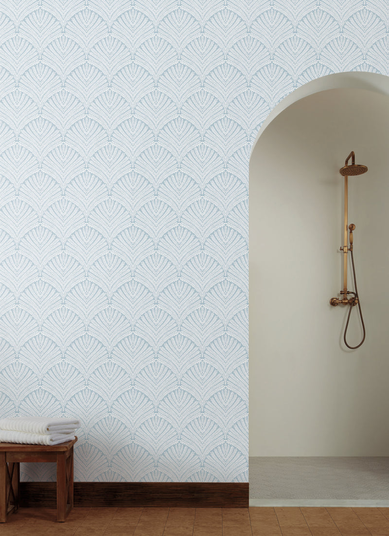 media image for Beachcomber Wallpaper in Blue/White from the Mediterranean Collection by York Wallcoverings 241