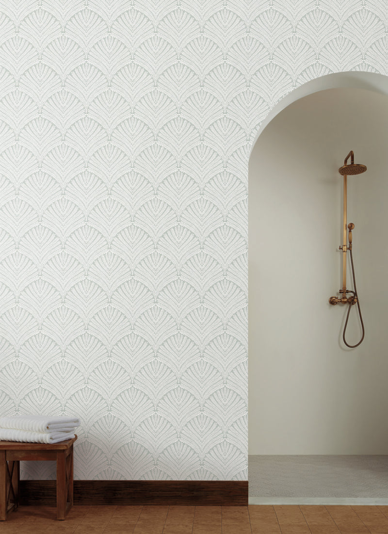 media image for Beachcomber Wallpaper in Green/White from the Mediterranean Collection by York Wallcoverings 28