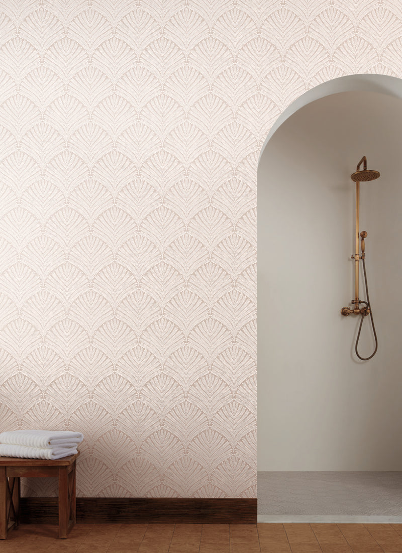 media image for Beachcomber Wallpaper in Light Pink/Cream from the Mediterranean Collection by York Wallcoverings 273