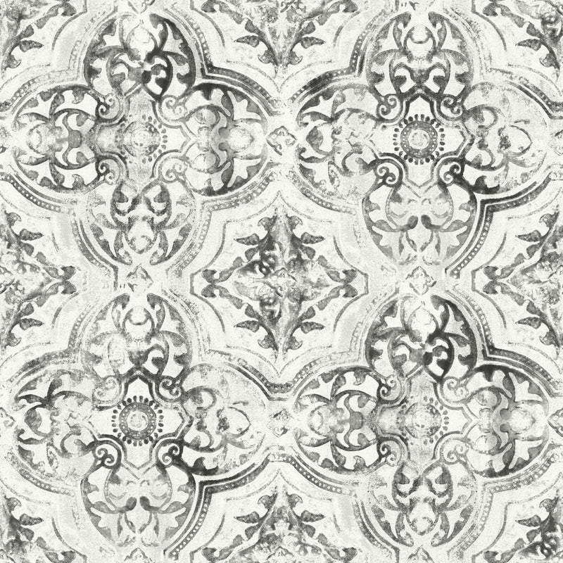 media image for Quartet Wallpaper in White/Black from the Mediterranean Collection by York Wallcoverings 282