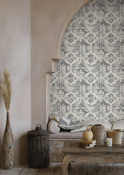 product image for Quartet Wallpaper in White/Black from the Mediterranean Collection by York Wallcoverings 81
