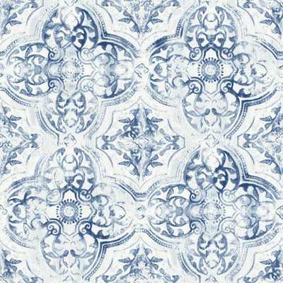 product image for Quartet Wallpaper in White/Blue from the Mediterranean Collection by York Wallcoverings 13