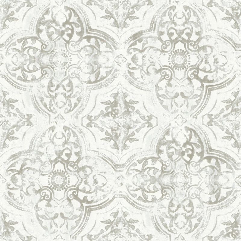 media image for Quartet Wallpaper in White/Neutral from the Mediterranean Collection by York Wallcoverings 298