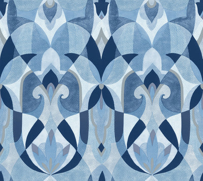 product image of sample malta wallpaper in blue silver from the mediterranean collection by york wallcoverings 1 595