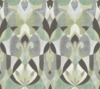 product image of sample malta wallpaper in green from the mediterranean collection by york wallcoverings 1 587