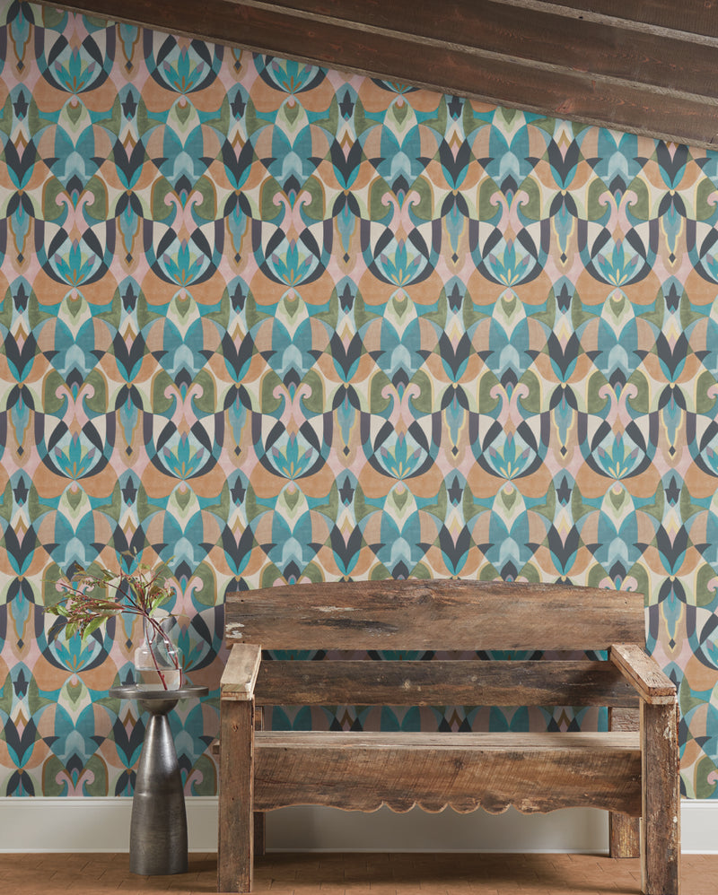 media image for Malta Wallpaper in Green/Teal/Gold from the Mediterranean Collection by York Wallcoverings 22