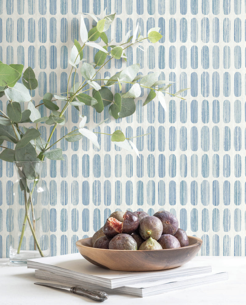 media image for Petite Pergola Wallpaper in Blue from the Mediterranean Collection by York Wallcoverings 270